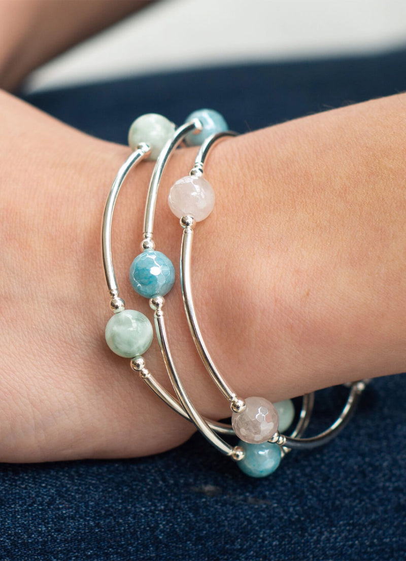 Blessing Bracelet in Green Angelite 8mm Beads