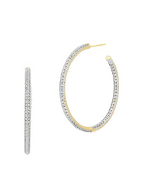 Freida Rothman Blossoming Pave Hoop Earrings