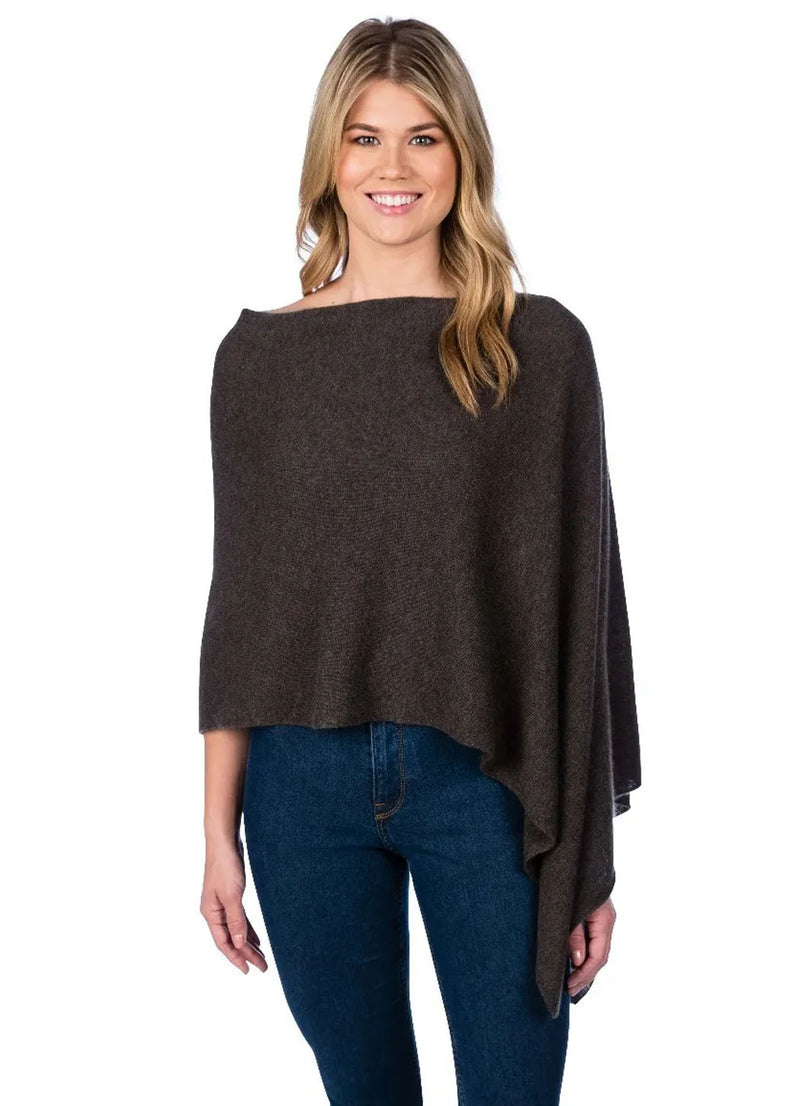 Alashan Cashmere Poncho in French Roast