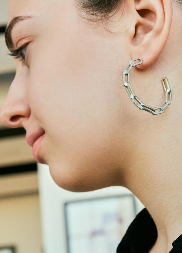Freida Rothman Coastal Chain Link Hoop Earrings