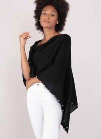 Alashan Cashmere Pearl Trim Topper