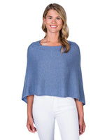 Alashan Cashmere Poncho in Blueridge