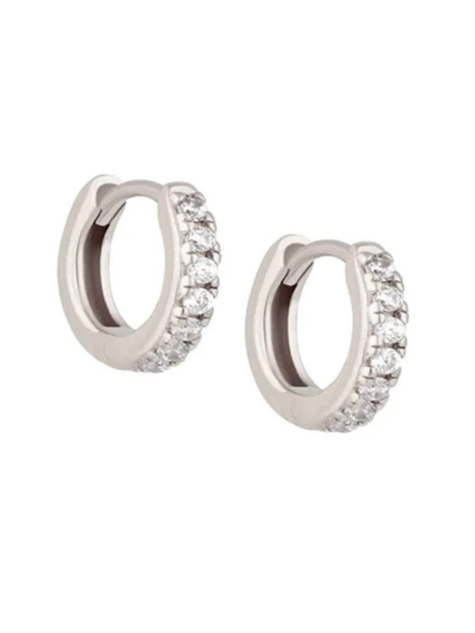 Artizan Joyeria Mini Clear Huggies Earrings