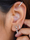 Artizan Joyeria Mini Clear Huggies Earrings