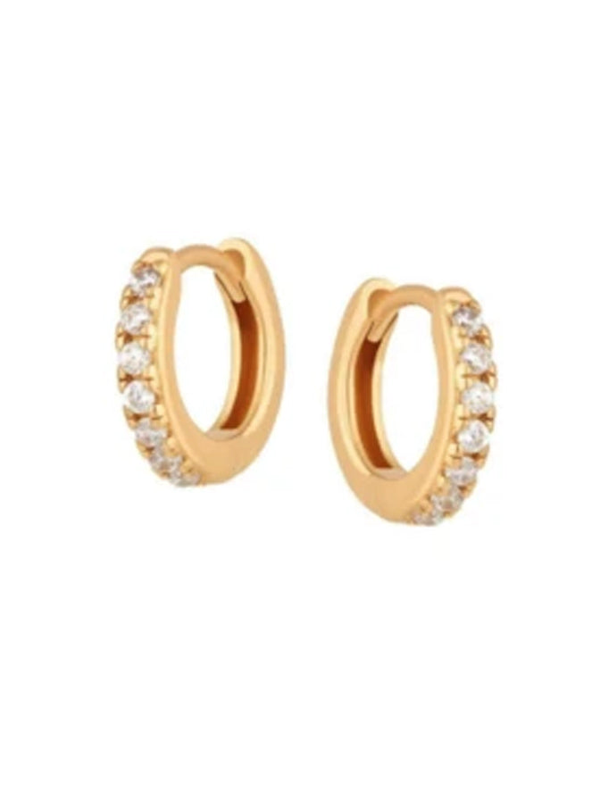 Artizan Joyeria Mini Clear Huggies Earrings