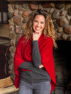Alashan Cashmere Poncho in Crimson