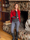 Alashan Cashmere Poncho in Crimson