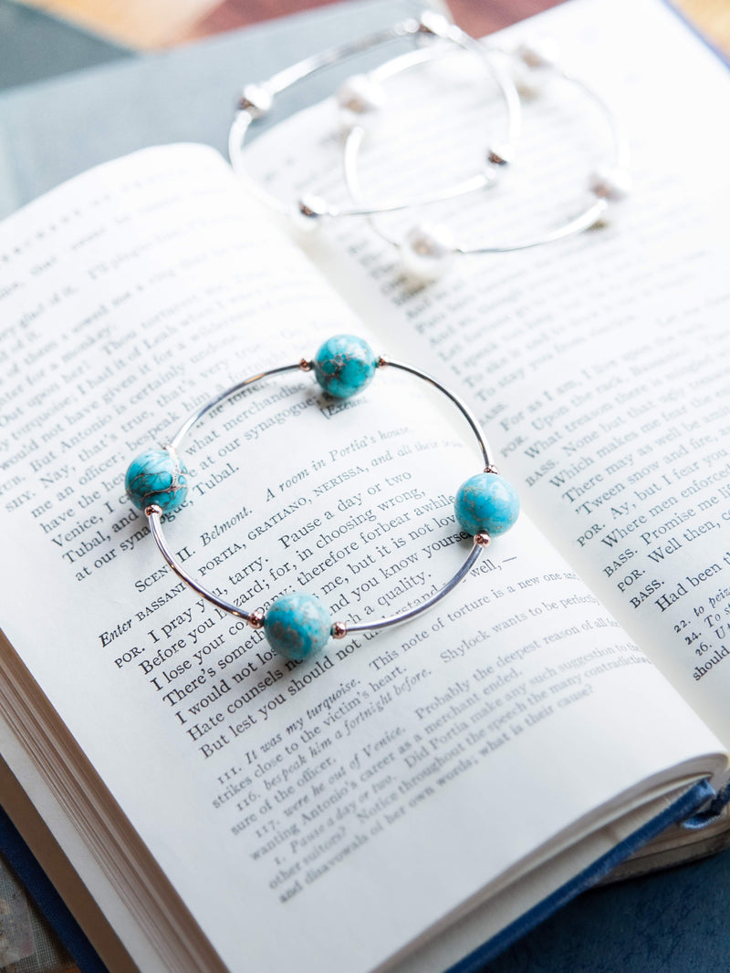 Blessing Bracelet in Blue Jasper 12mm Beads