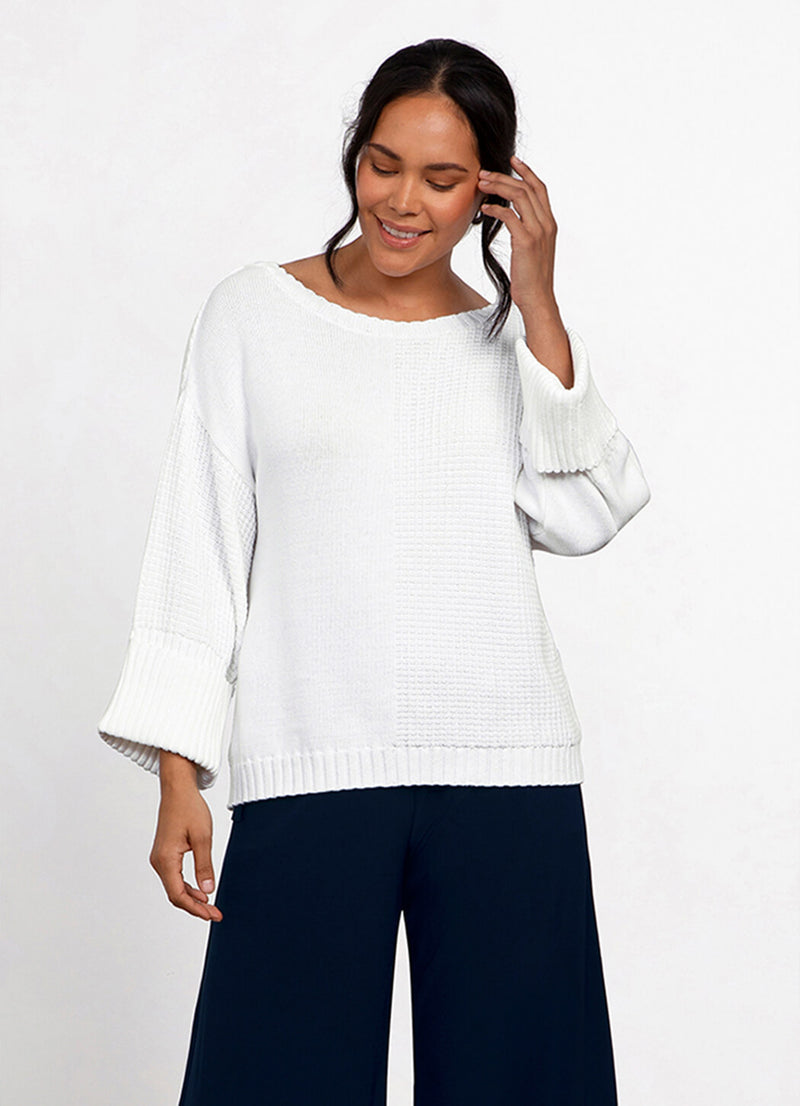 Sympli Texture Block Boxy Sweater