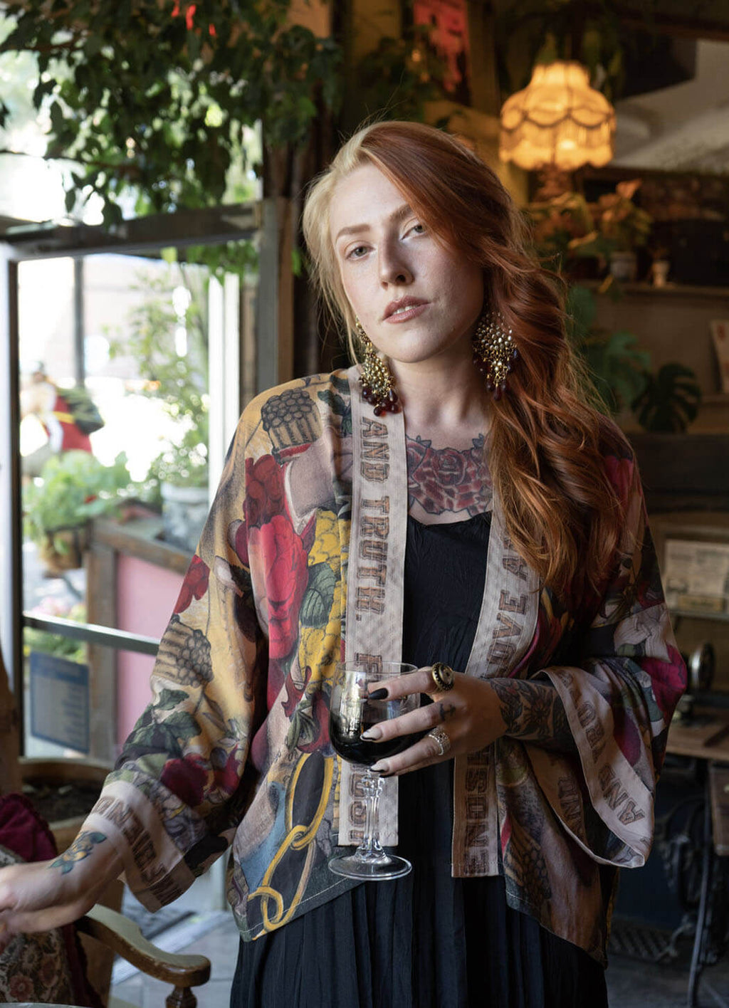 Market of Stars Friendship Love and Truth Cropped Bamboo Kimono Cardigan