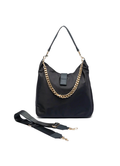 WanderFull Black HydroHobo Bag with Gold Hardware