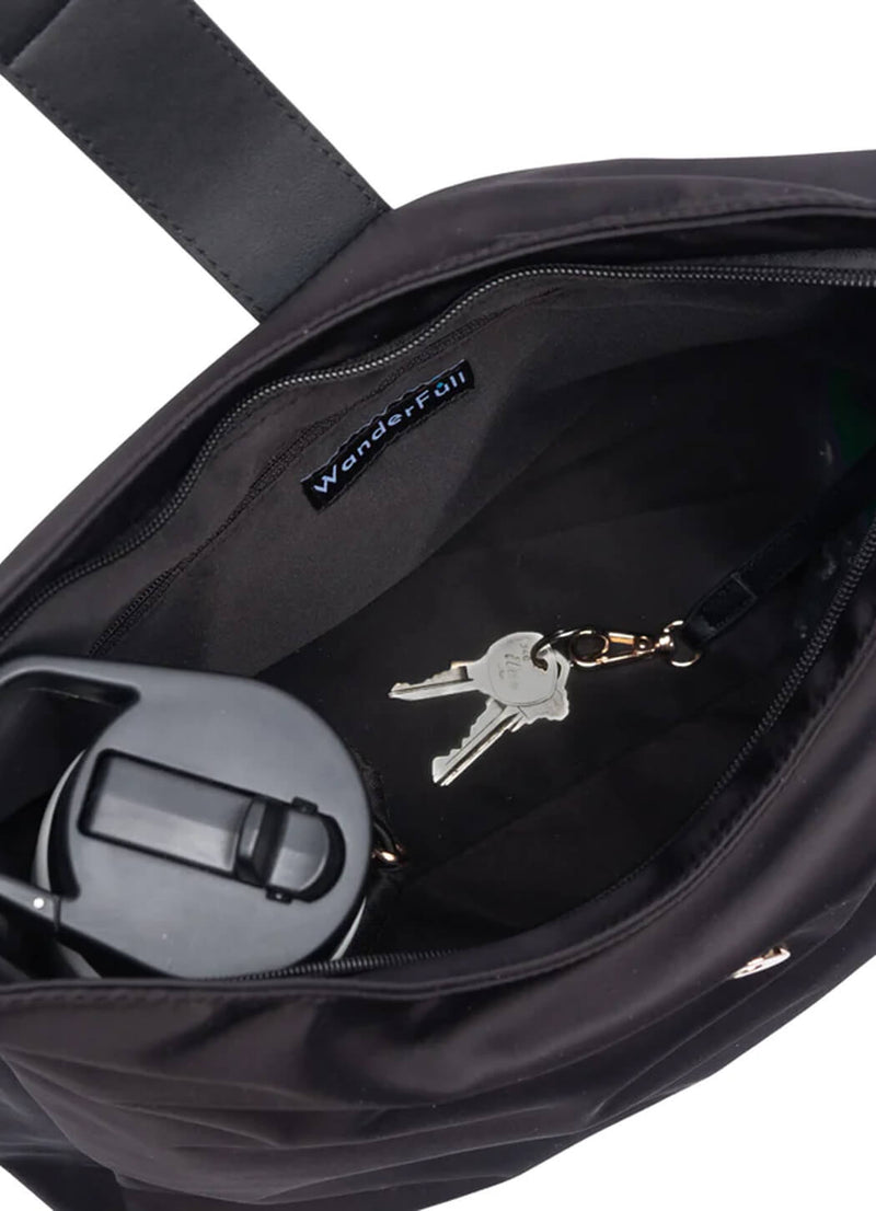 WanderFull Black HydroHobo Bag with Gold Hardware