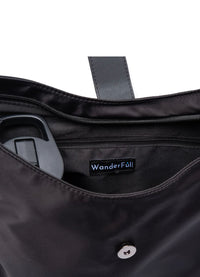 WanderFull Black HydroHobo Bag with Gunmetal Hardware