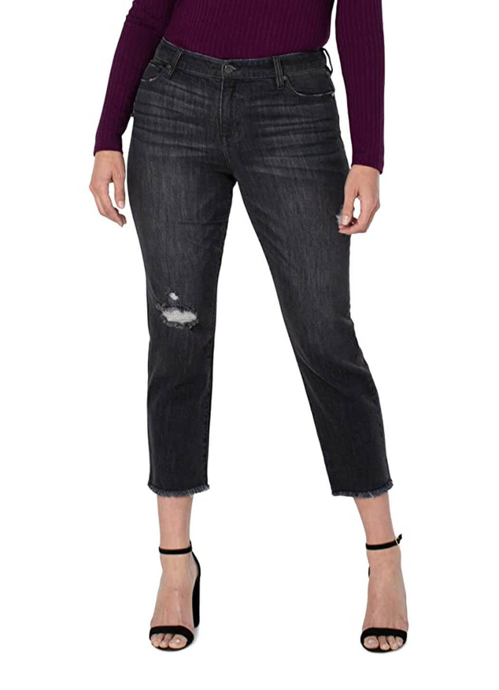 Liverpool Kennedy Crop Straight with Fray Hem
