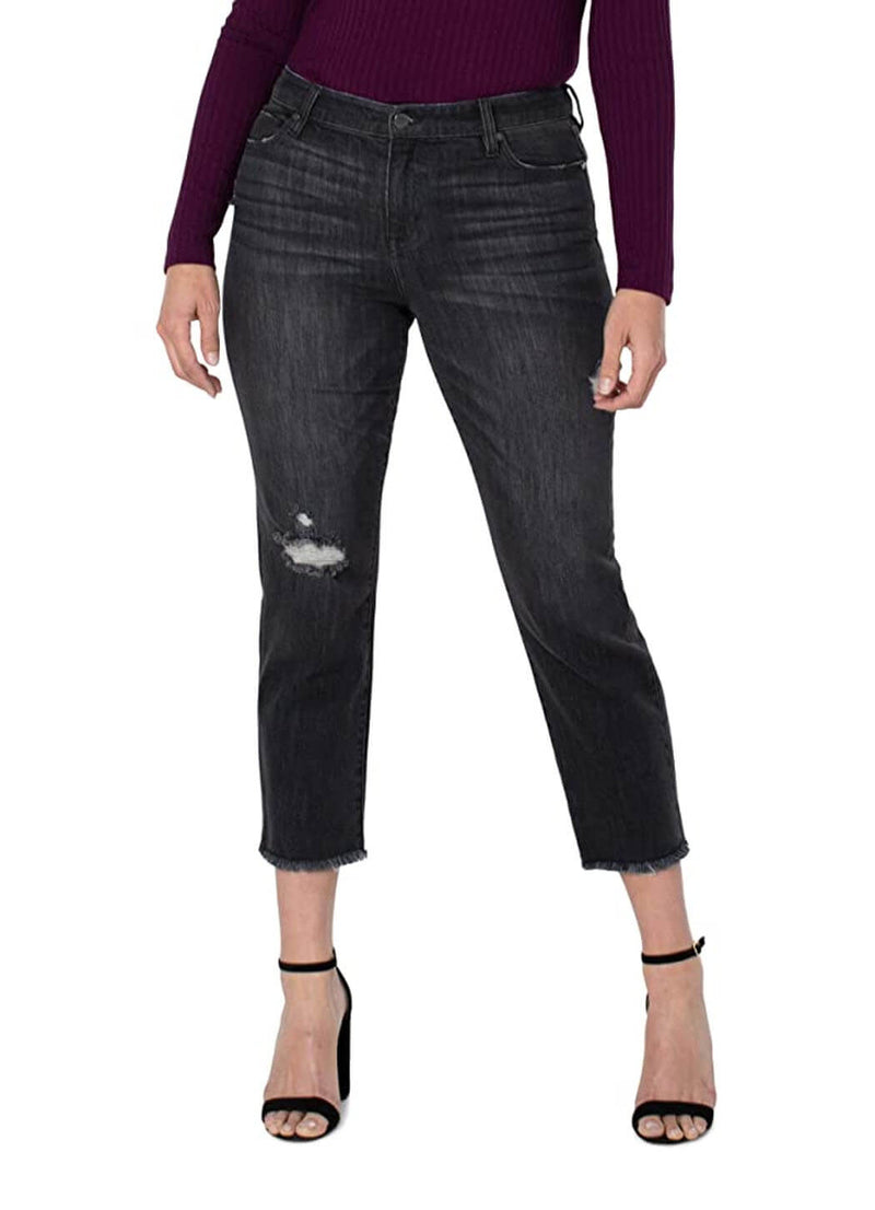 Liverpool Kennedy Crop Straight with Fray Hem