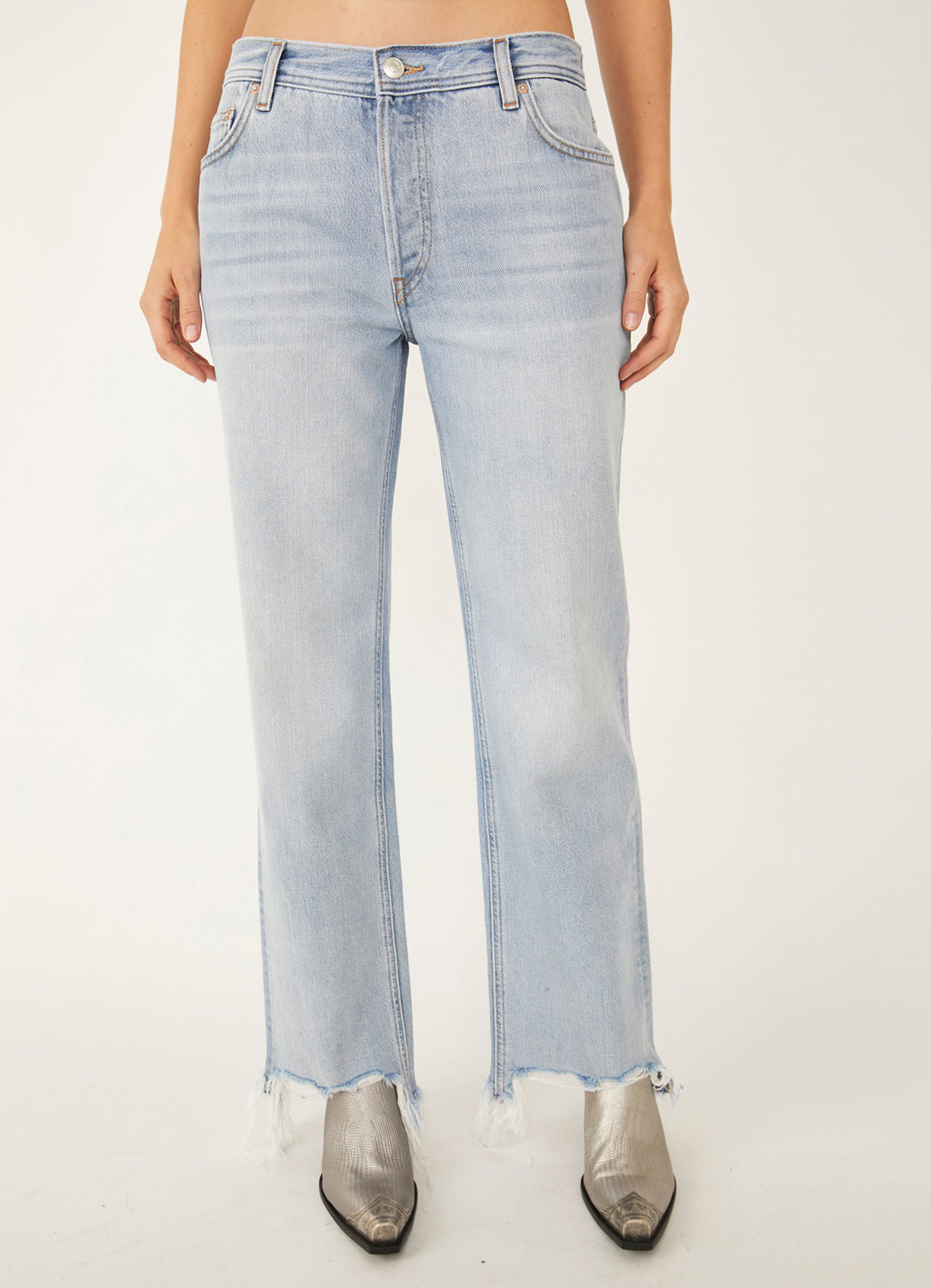 Free People Maggie Mid Rise Straight Jean