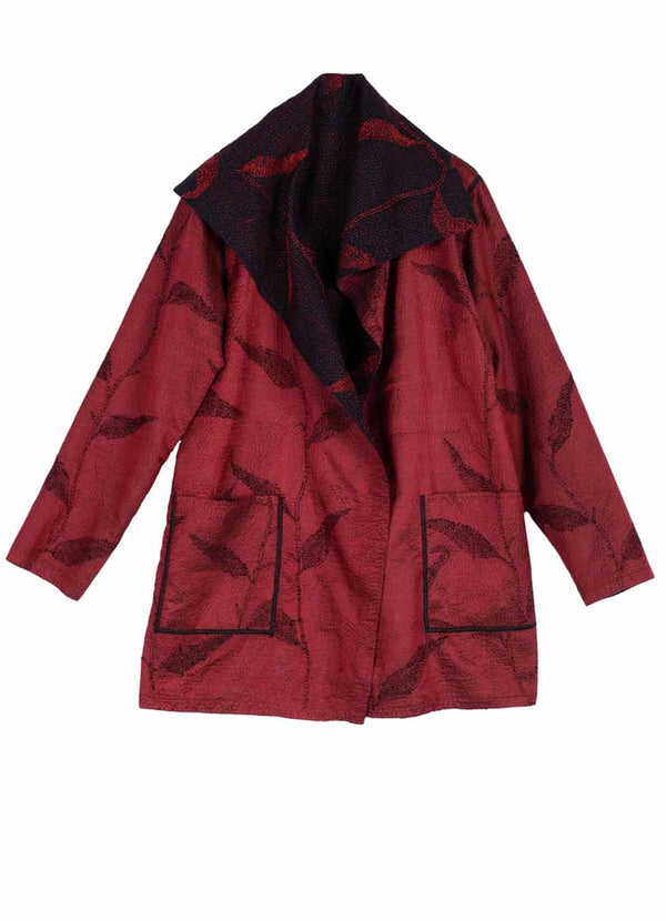 Mieko Mintz Night Bamboo Silk Cotton Kantha Jacket