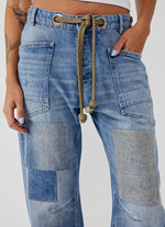 Free People Moxie Low Slung Pull On Barrel Jeans