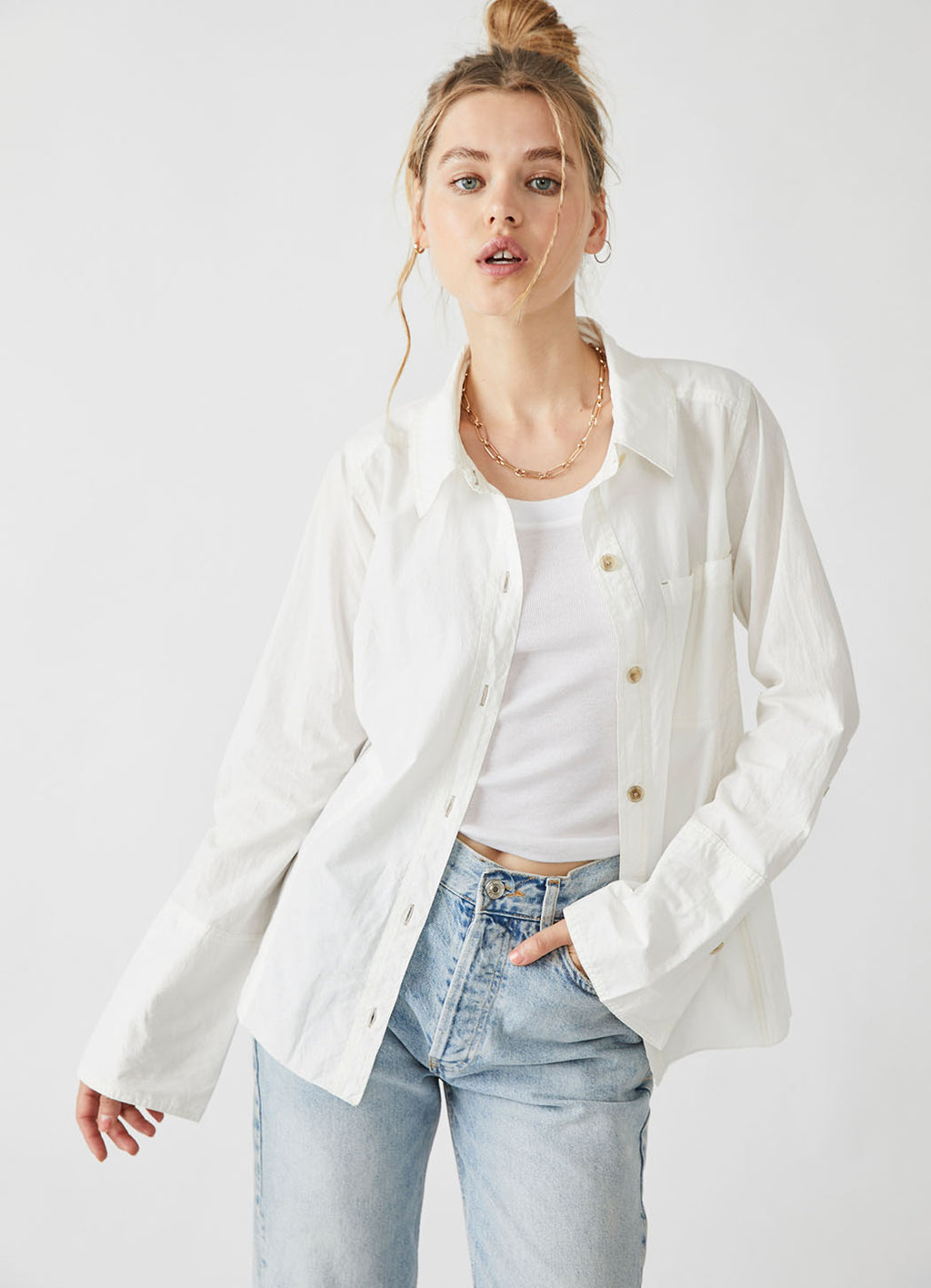 Free People Mackenzie Solid Poplin