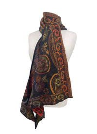 Uni Studio Orange Paisley Reversible Scarf