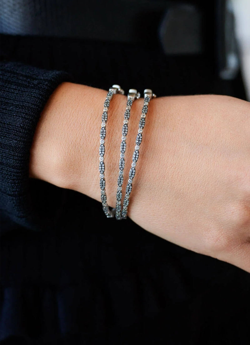 Freida Rothman Marquise Pave Thin Hinge Bangle