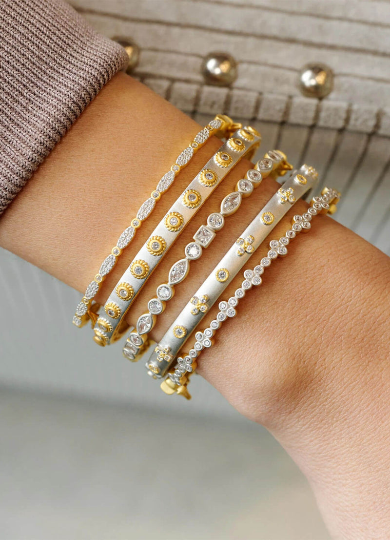 Freida Rothman Signature Mixed Shaped Hinge Bangle