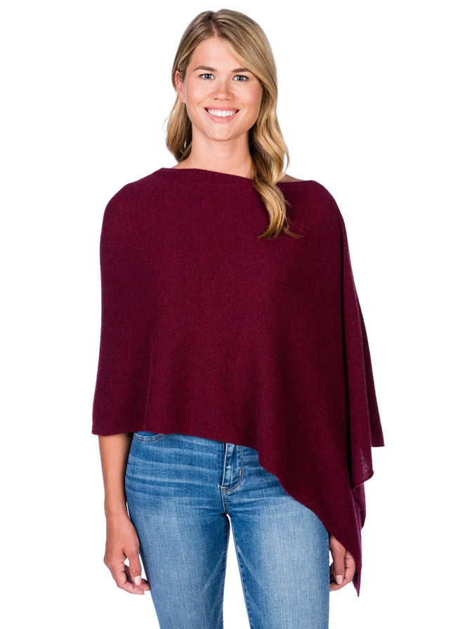 Alashan Cashmere Poncho in Paprika
