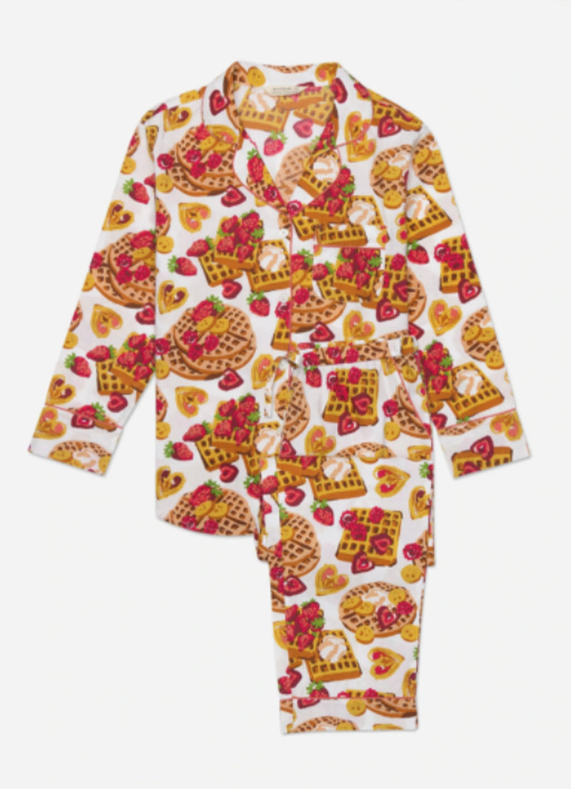 Printfresh Waffles in Bed Long Sleep Set