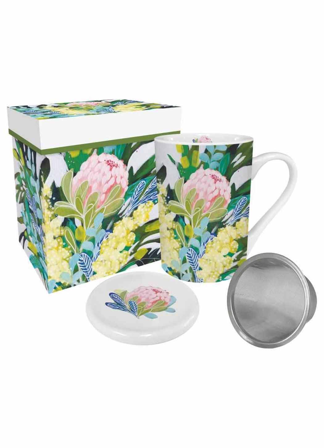 Tea Mug In A Gift Box With Lid & Strainer - Royal Botanic