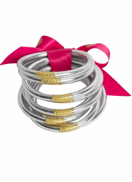 BuDhagirl Silver All Weather Bangles - Set of 9