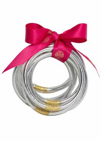 BuDhagirl Silver All Weather Bangles - Set of 9