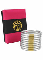 BuDhagirl Silver All Weather Bangles - Set of 9