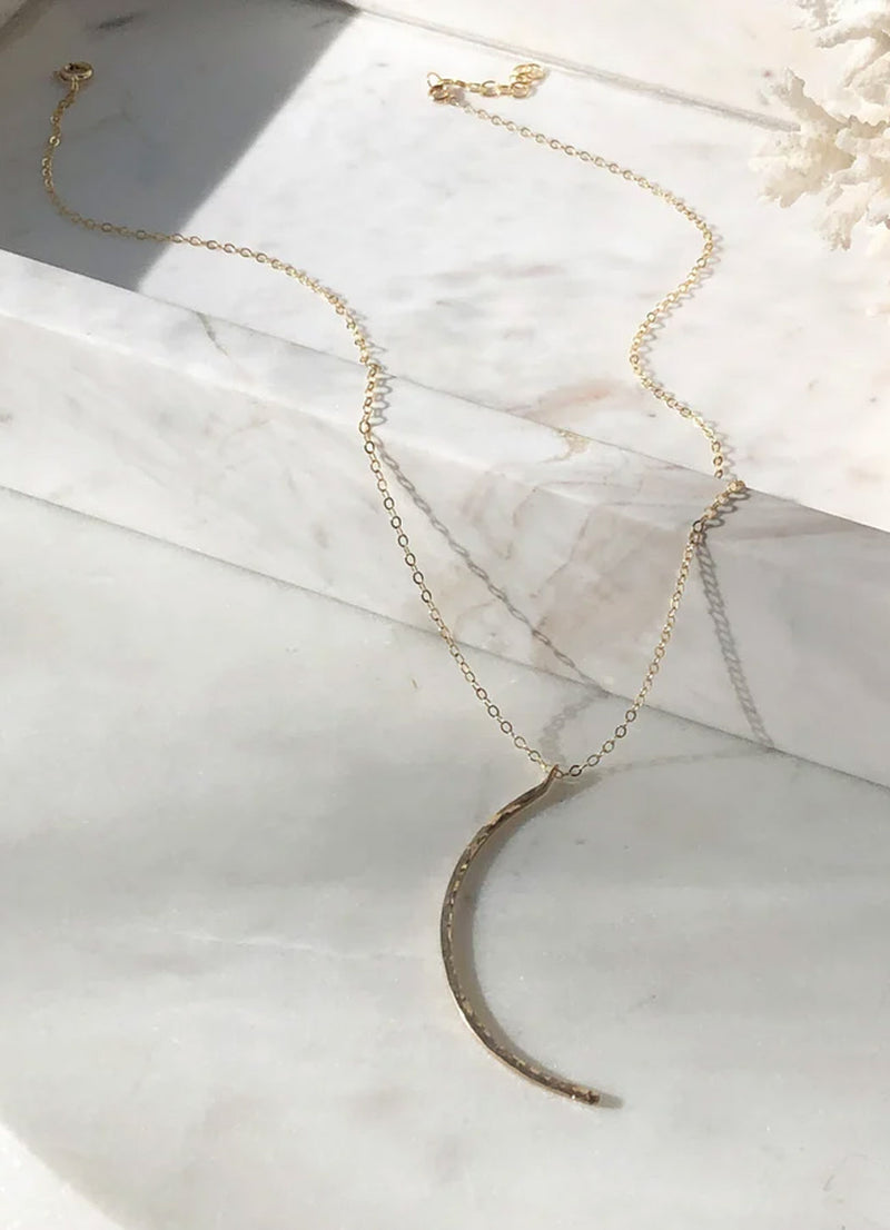Token Jewelry Crescent Moon Necklace