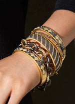 Freida Rothman Heavy Alternating Link Toggle Bracelet
