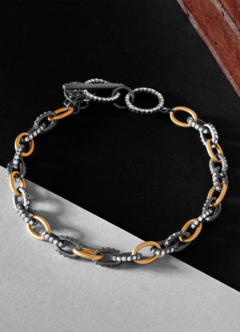 Freida Rothman Alternating Chain Link Bracelet