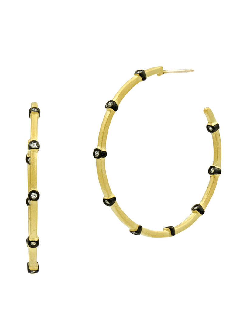 Freida Rothman Signature Thin Bezel Station Hoops