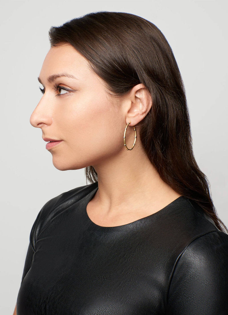 Freida Rothman Signature Thin Bezel Station Hoops