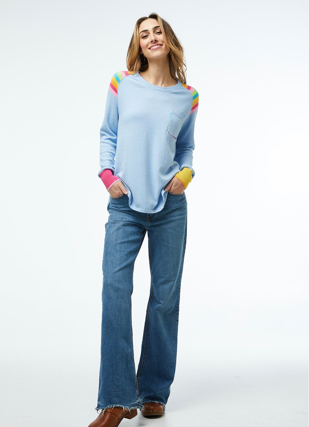 Zaket & Plover Stripe Shoulder Sweater