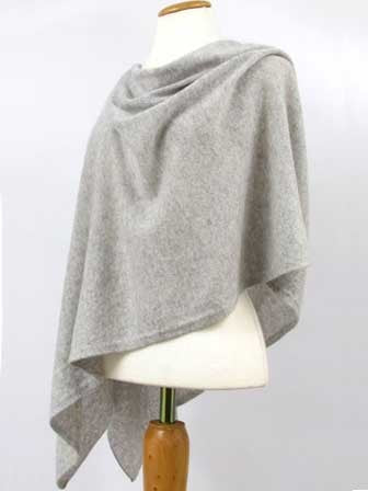 Alashan Cotton Cashmere Poncho in Ash