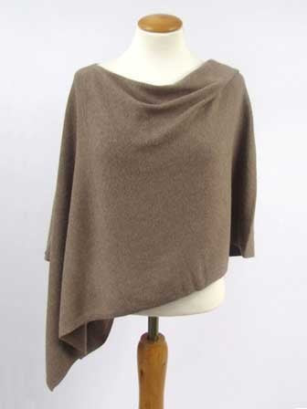 Alashan Cotton Cashmere Poncho in Natural