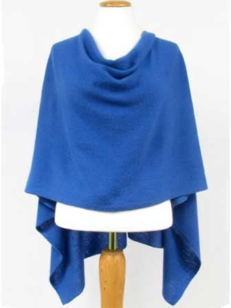 Alashan  Cotton Cashmere Poncho in Cruise Blue