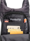 WanderFull Black Matte Crossbody HydroBag with Black & White Houndstooth Strap