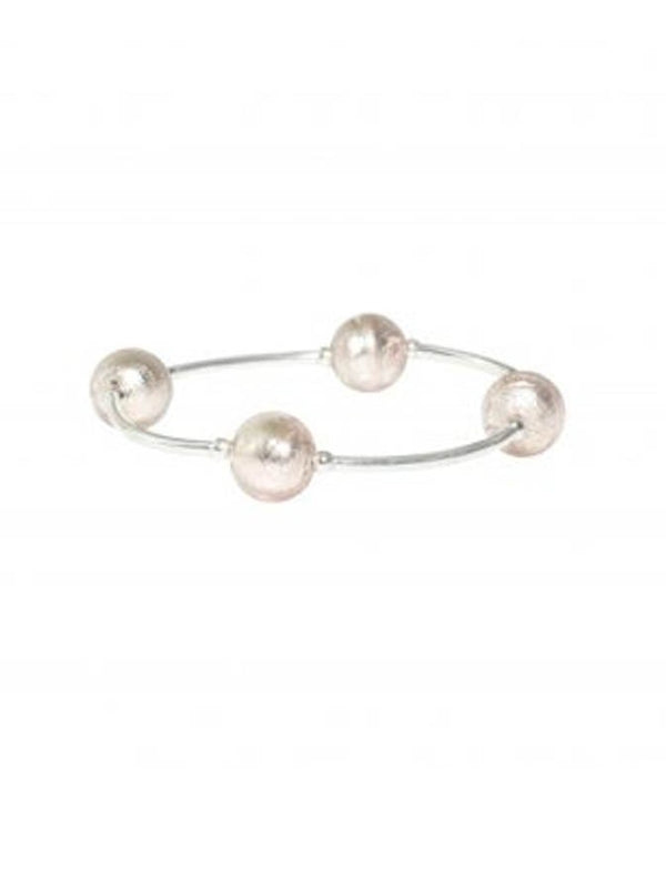 Blessing Bracelet in Platinum Murano Glass 12mm Beads