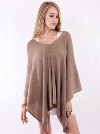 Alashan Cashmere Poncho in Natural