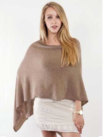 Alashan Cashmere Poncho in Natural