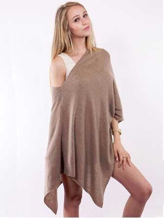 Alashan Cashmere Poncho in Natural