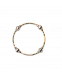 Blessing Bracelet Crystal Sterling Silver and Gold 8mm Beads