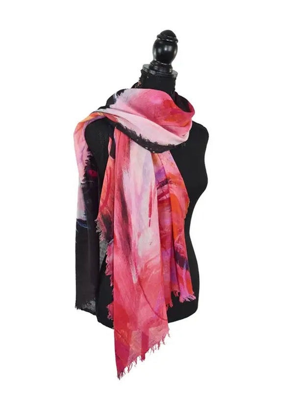 Dupatta Designs Flamingo Digital Print Wool Scarf