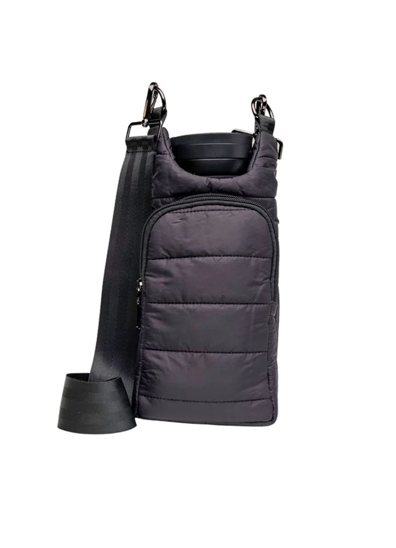 WanderFull Black Matte Crossbody HydroBag with Black Strap