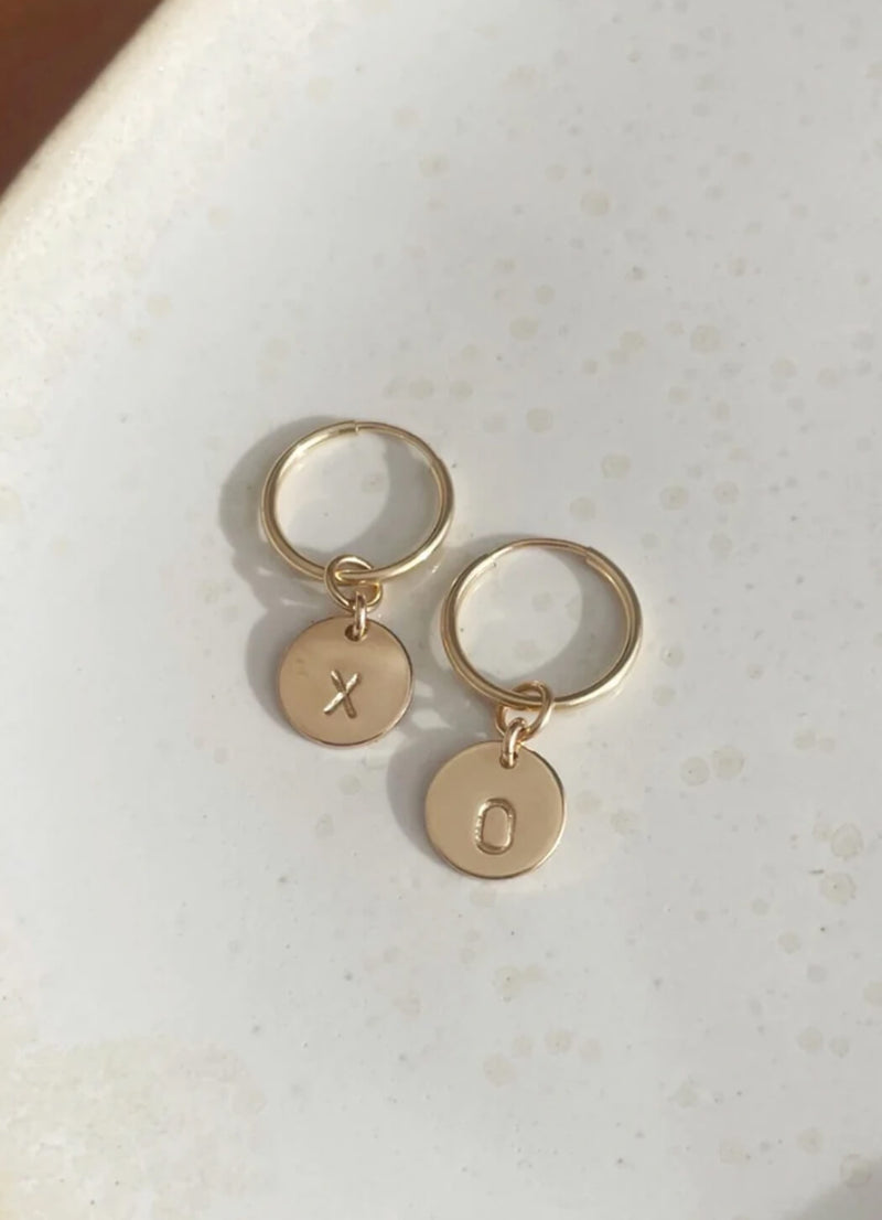 Token Jewelry XO Coin Drop Earrings